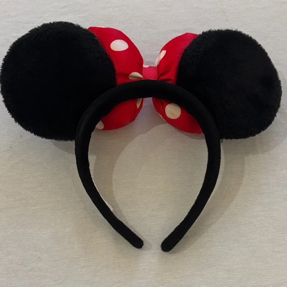 Red and Black Minnie Mouse Ears Headband